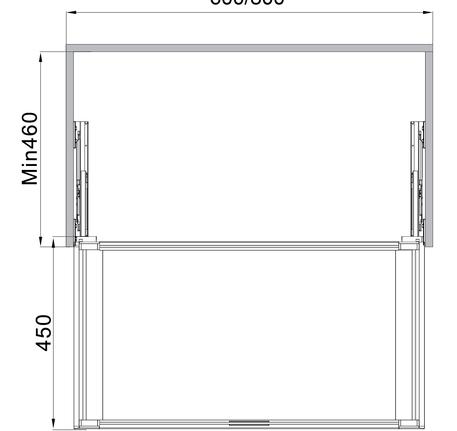 Rổ kéo bằng kính màu trắng tủ rộng 600mm Hafele 807.95.871